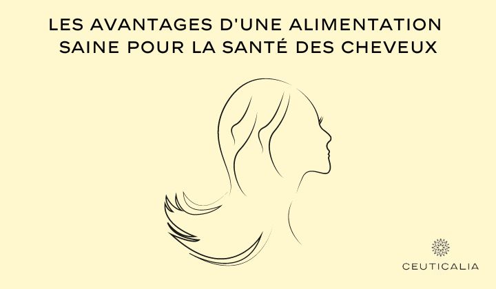 Titre : les avantages d'une alimentation saine pour la santé des cheveux, logo ceuticalia et bel aspect des cheveux